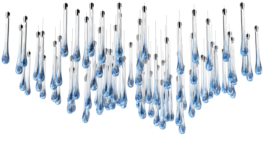 NEW Linear Crossed Chandelier Water 5