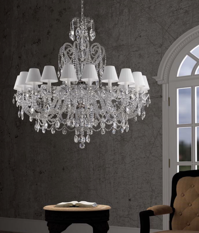 Bohemian crystal chandelier magic swan l1382001 s silver finish