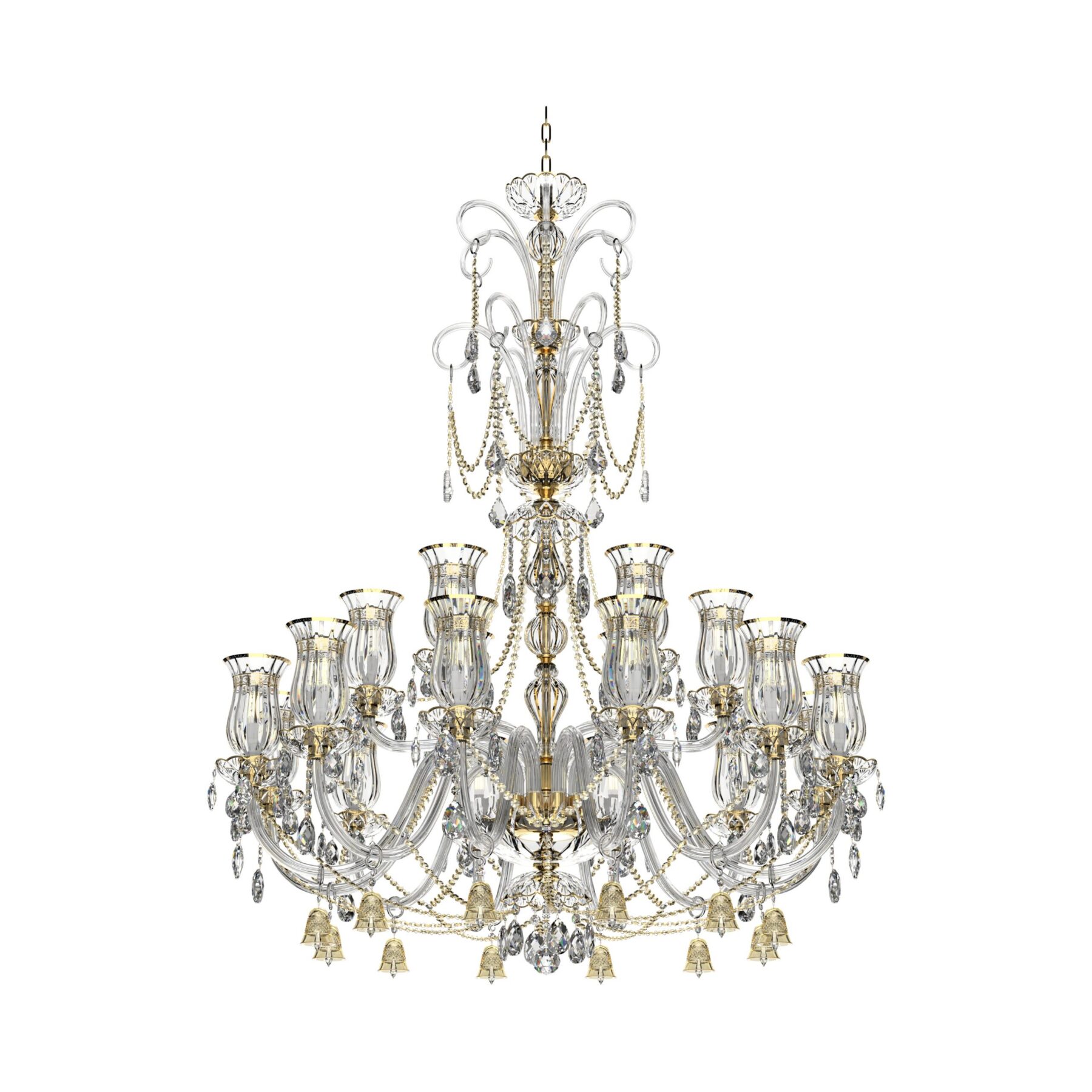 Large Classic Amber Crystal Chandelier 117/12+6/04-2-T4B, catalog view