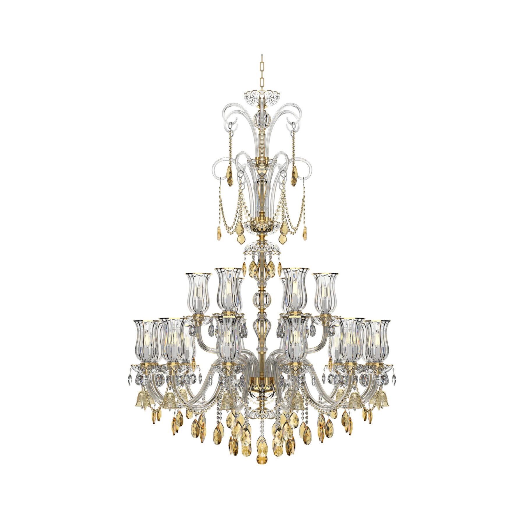 Large Classic Amber Crystal Chandelier 117/12+6/04-2/DB2-T2B, catalog view