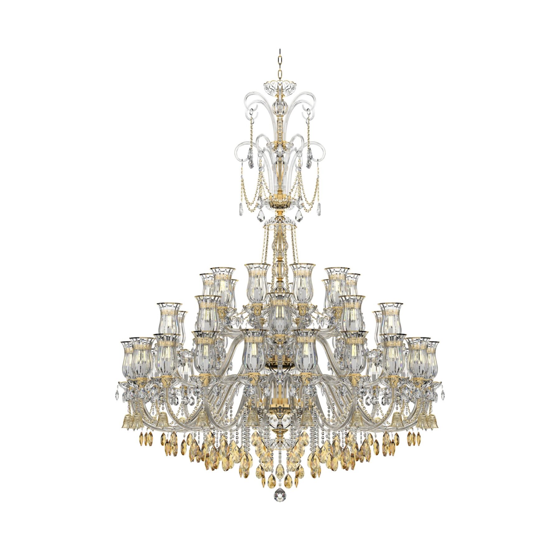 Extra Large Classic Amber Crystal Chandelier 117/40/04-2/DBT4B, catalog view