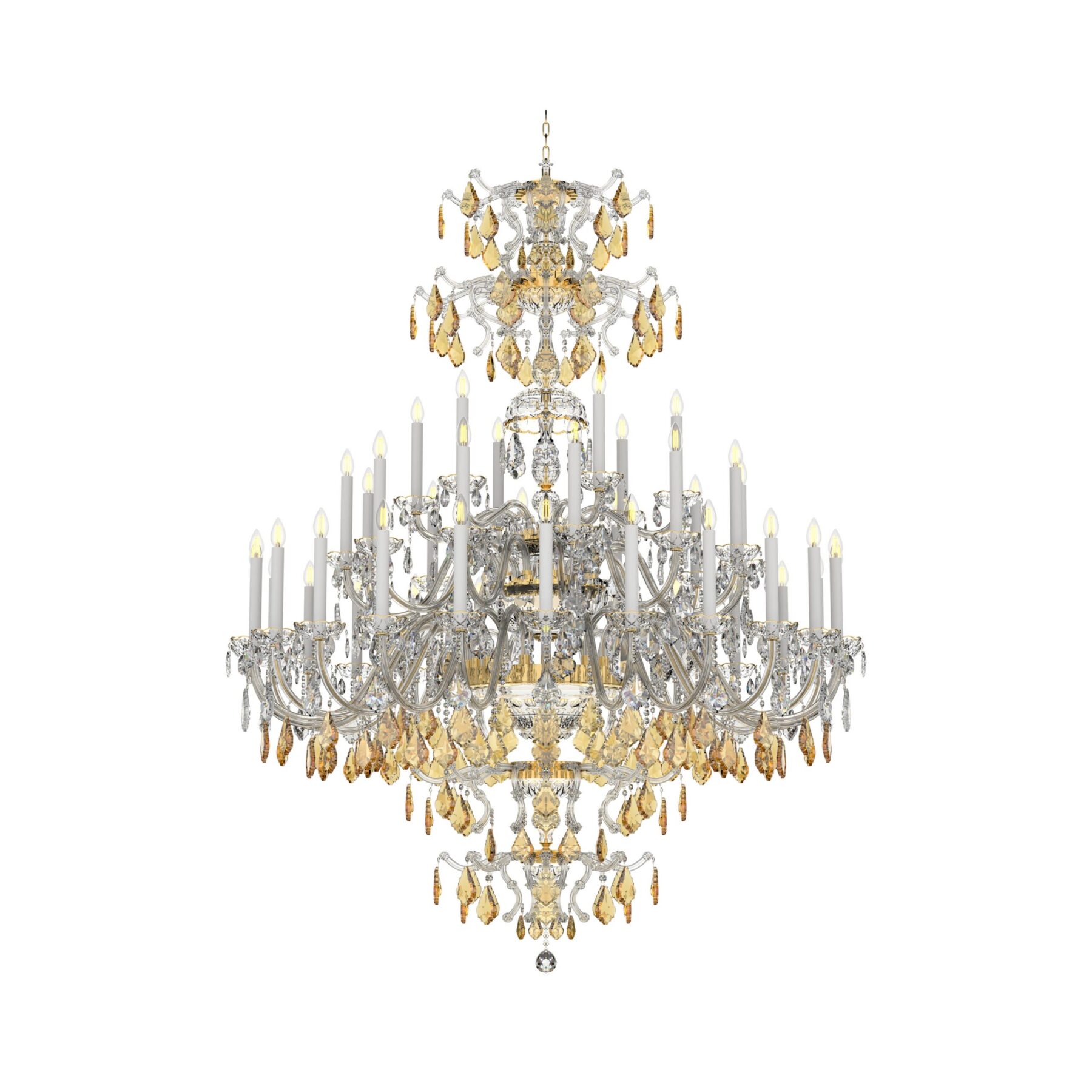 Extra Large Amber Crystal Chandelier 130/42/04-2DB, catalog view