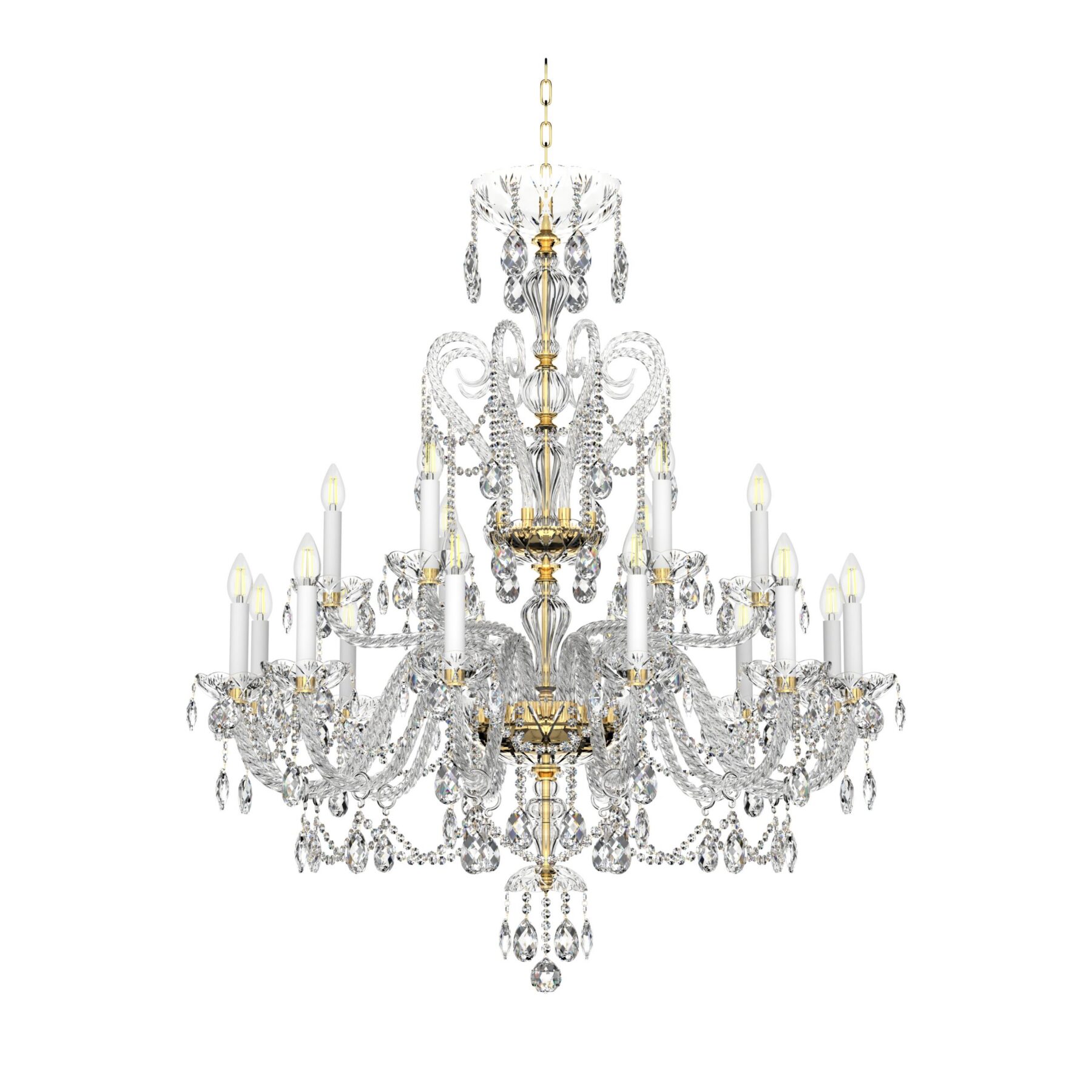 Bohemian Crystal Chandelier Magic Swan L138/12+6/01, catalog view
