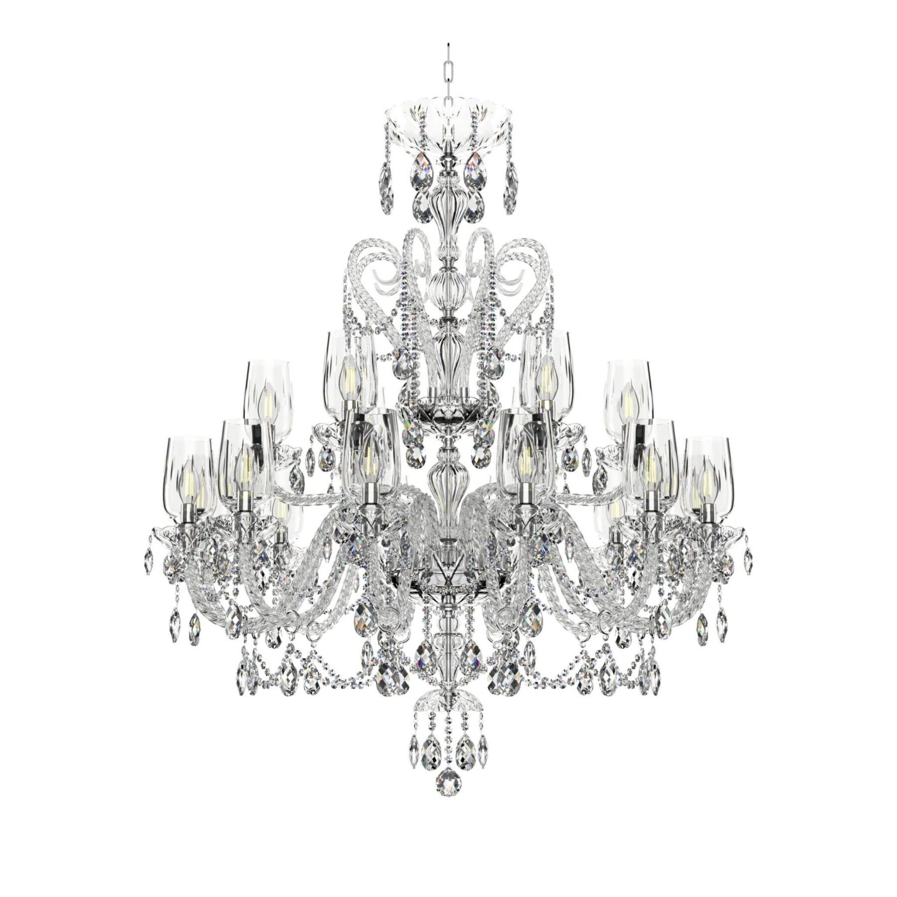 Bohemian Crystal Chandelier Magic Swan L138/12+6/01/AB3T, catalog view