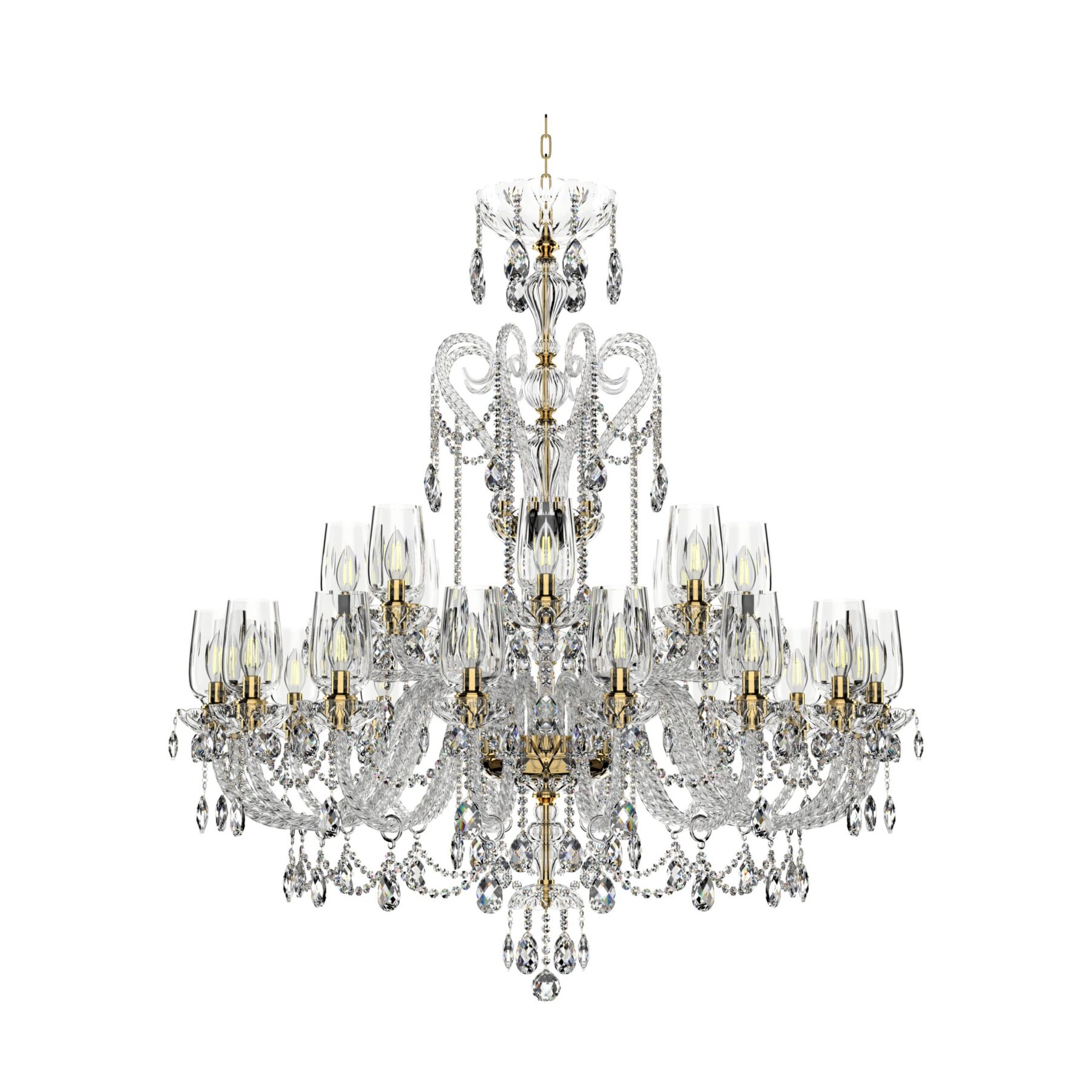 Bohemian Crystal Chandelier Magic Swan L138/16+8/01/AB3T, catalog view