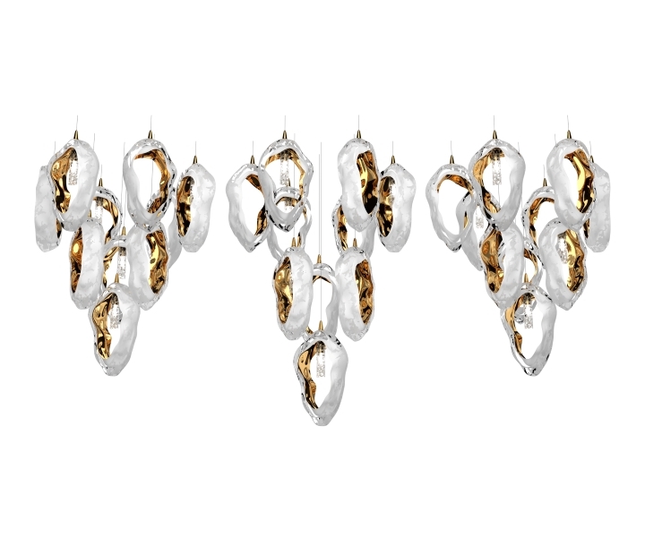 Coastal Cascade Triple Chandelier Seashell 9