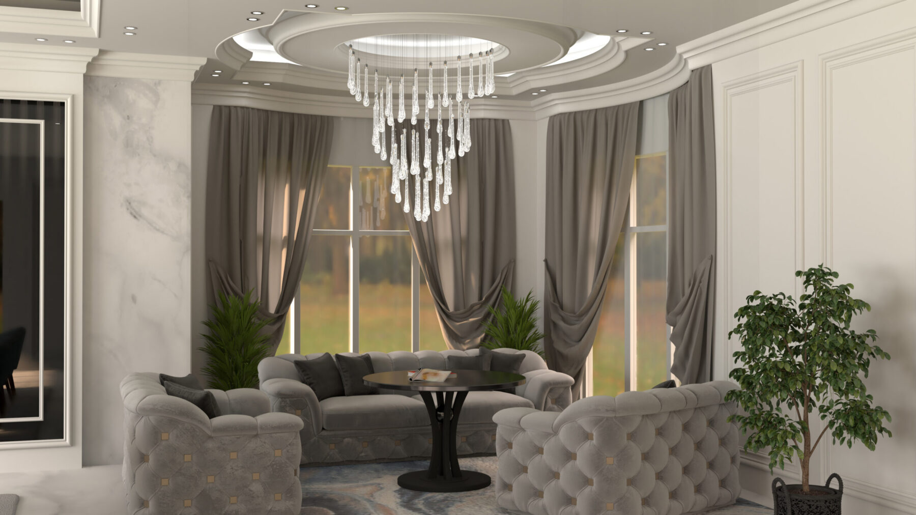 Wave-Shaped Cascade Crystal Chandelier Water 10, catalog view