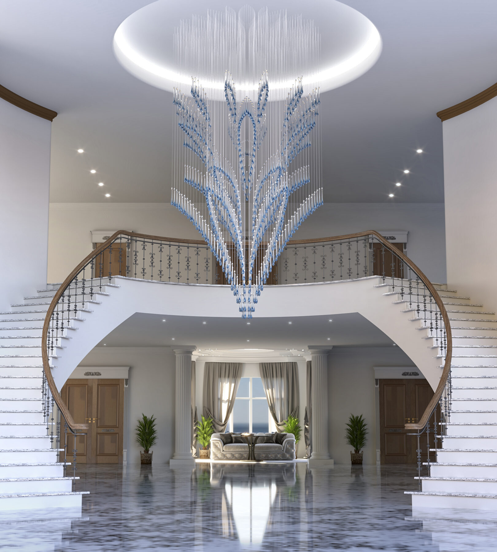 Giant Floral Crystal Chandelier Water 9, catalog view