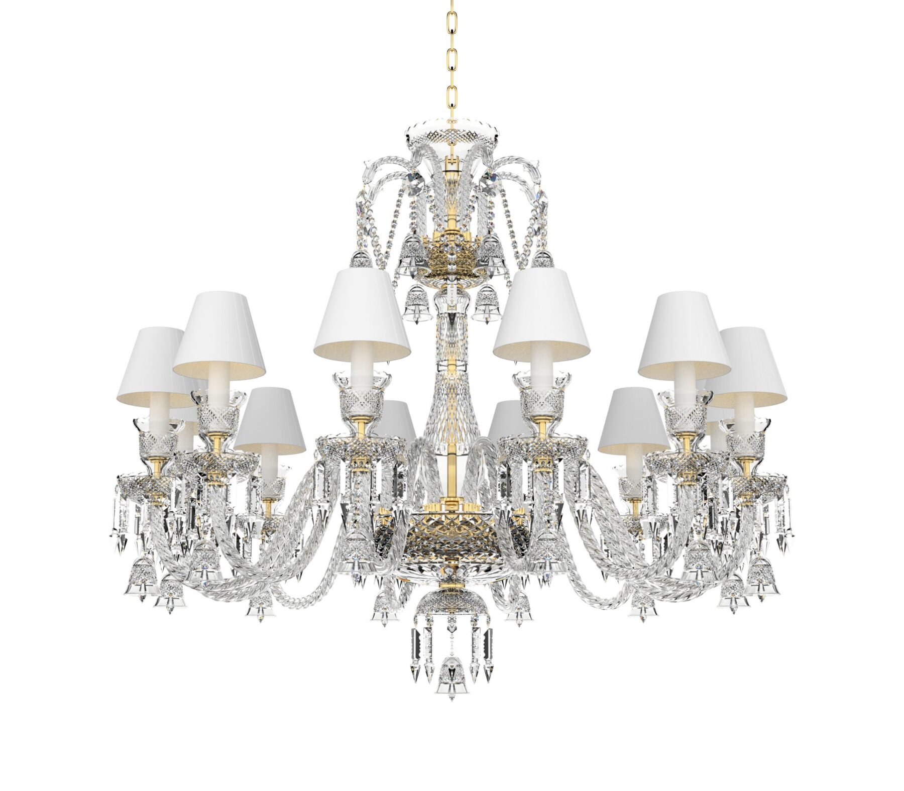 Bohemian Crystal Chandelier with shades 676/12/03/AD3S, catalog view