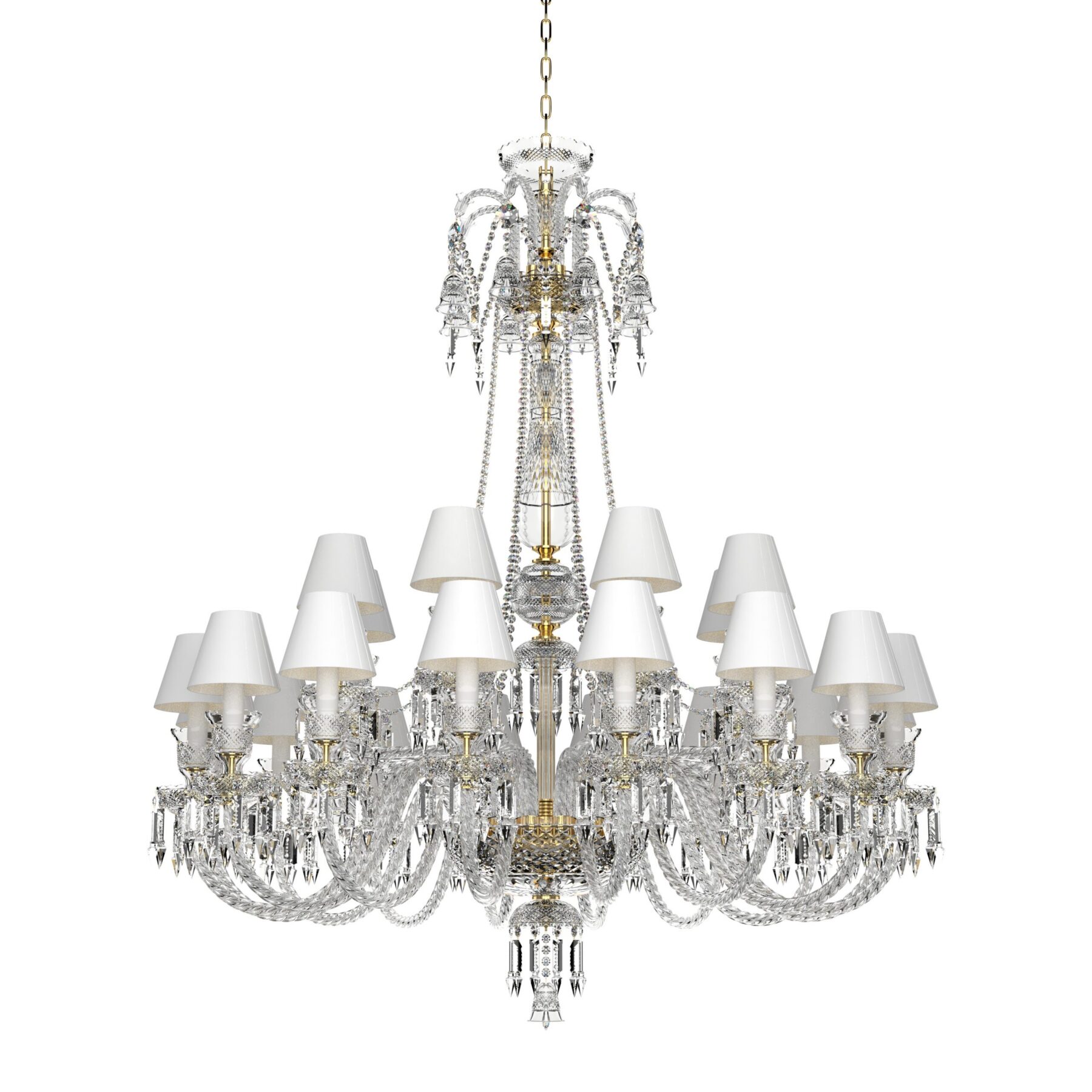 Large Bohemian chandelier with white shades 676/16+8/03/E3S, catalog view