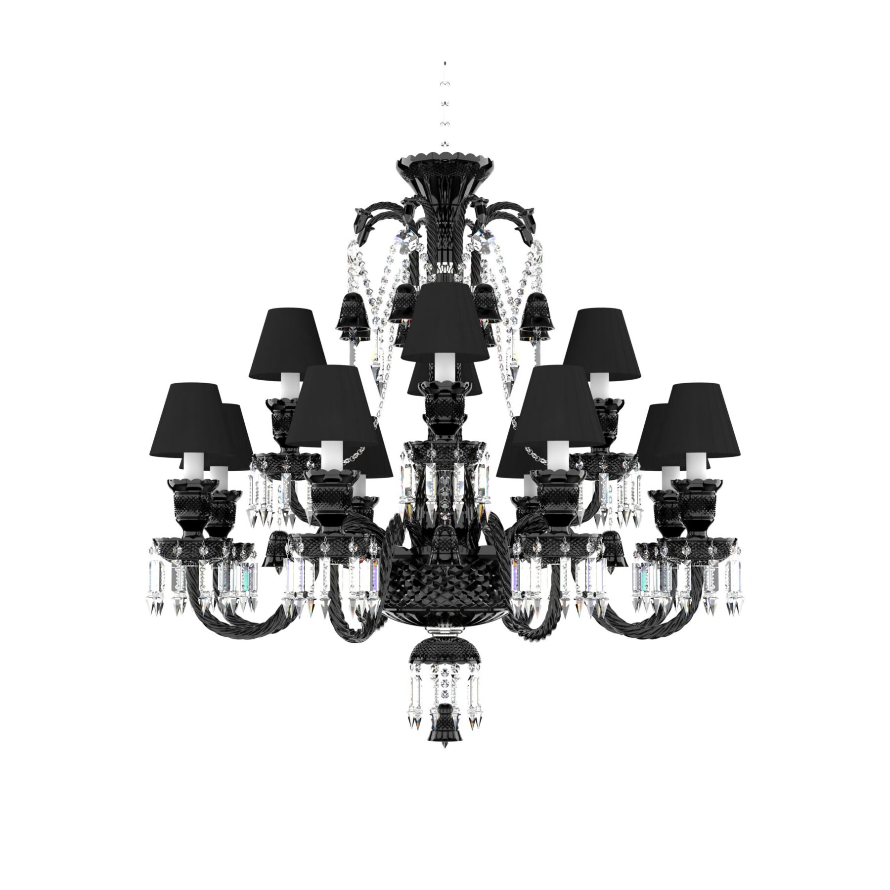 Bohemian Black Crystal Chandelier with shades 676/8+4/03/ES, catalog view