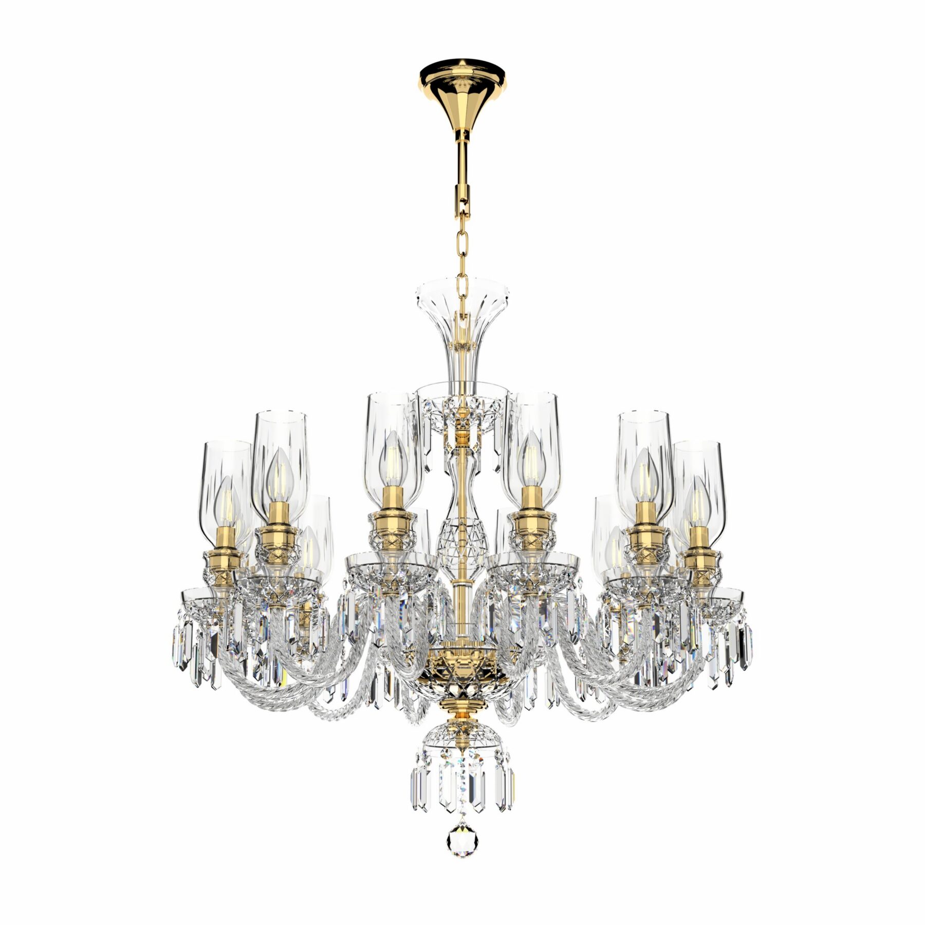 Bohemian Crystal Chandelier with tulips 678/12/03/AB3T, catalog view