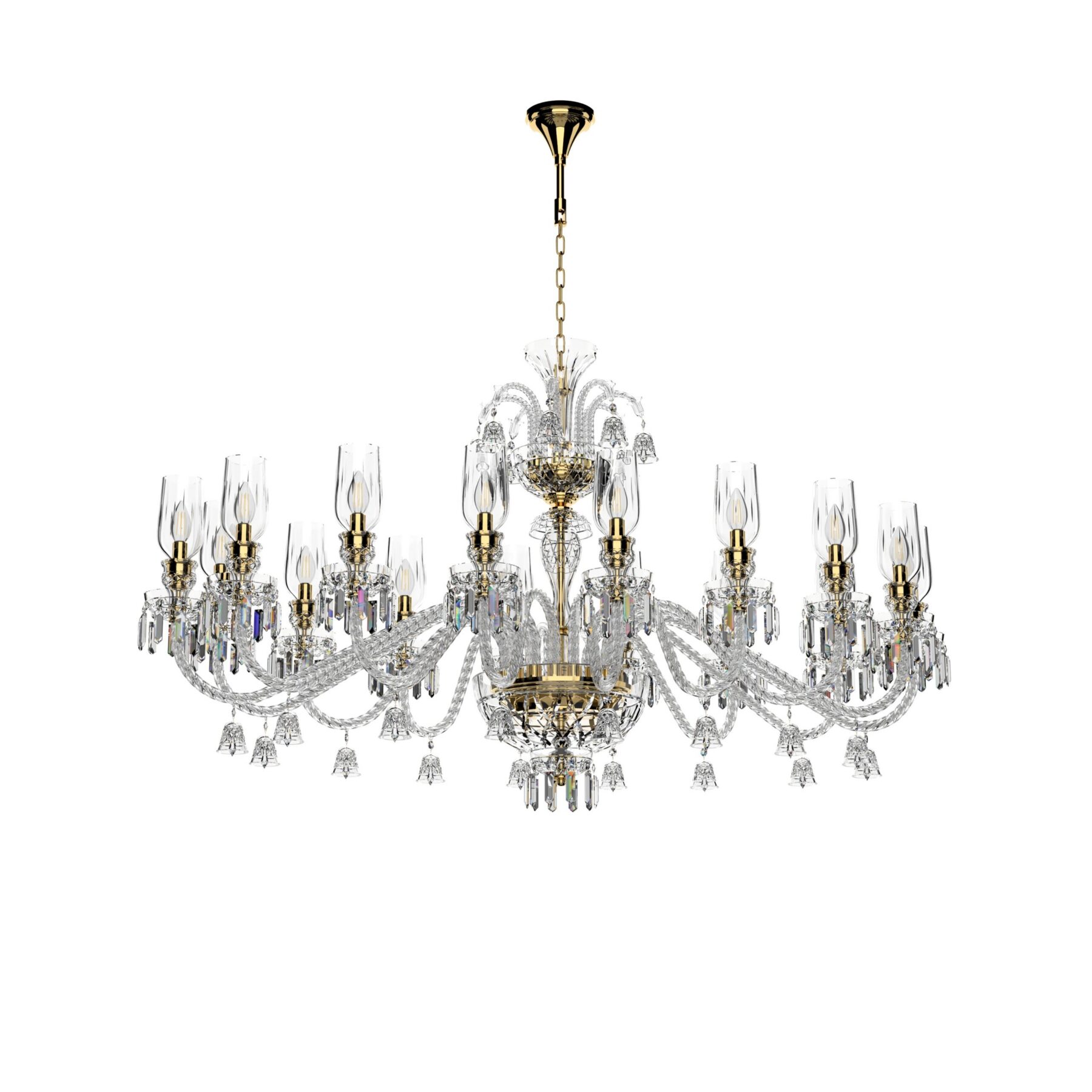 Large Oval Bohemian Chandelier with Tulips and Bells 678/16/03/AB3TB, catalog view