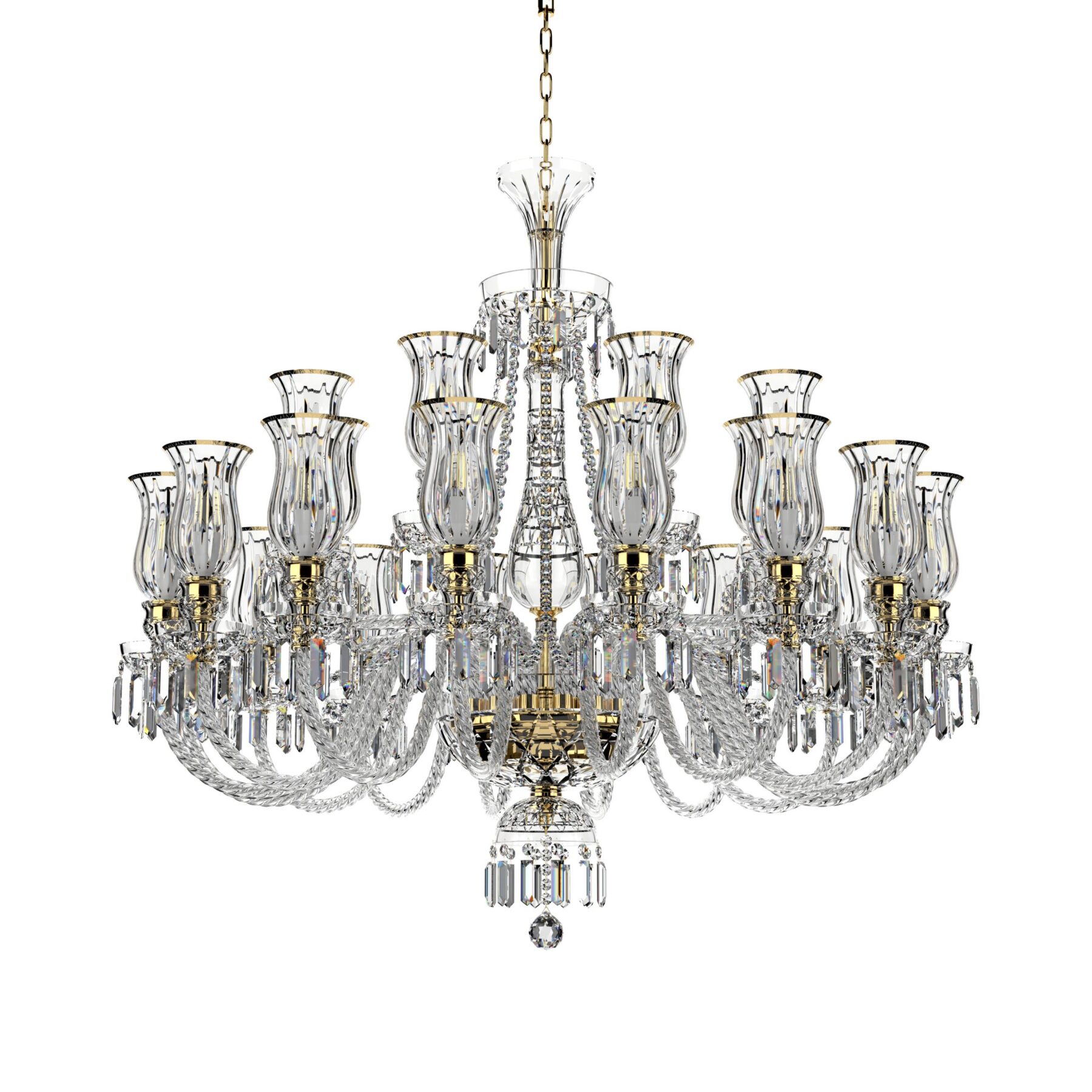 Large Bohemian Crystal Chandelier with Tulips 678/24/03T, catalog view
