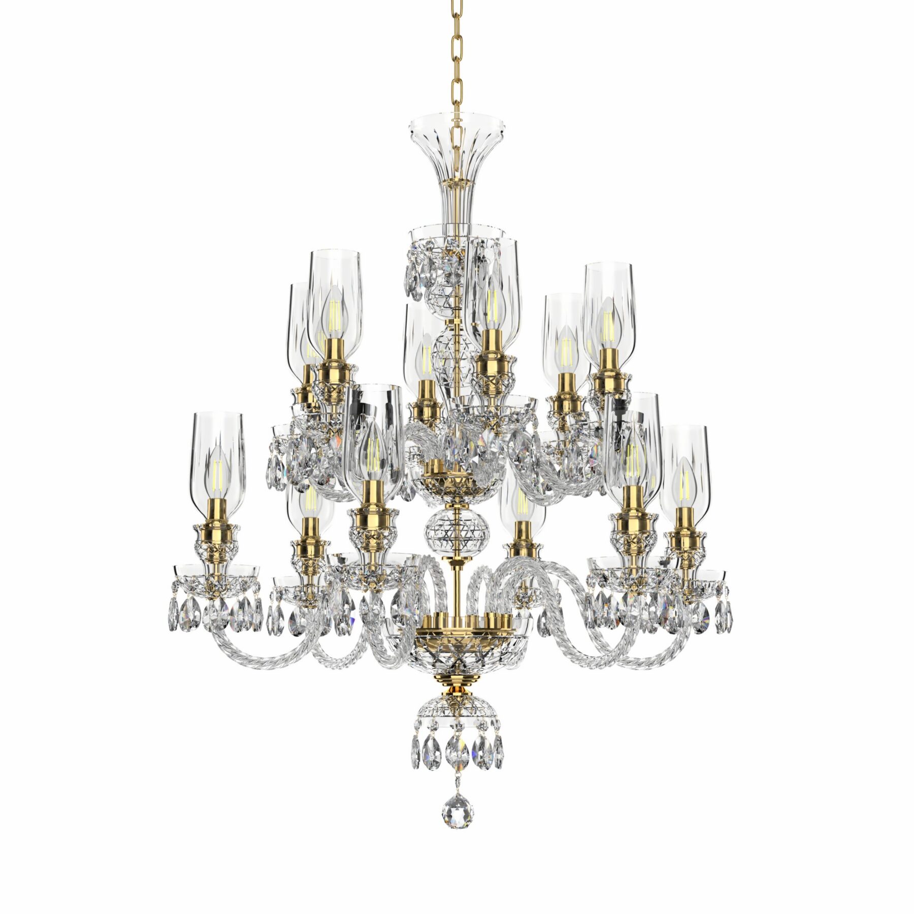 Large Bohemian Classic Chandelier with Tulips 678/6+6/02/AB3T, catalog view