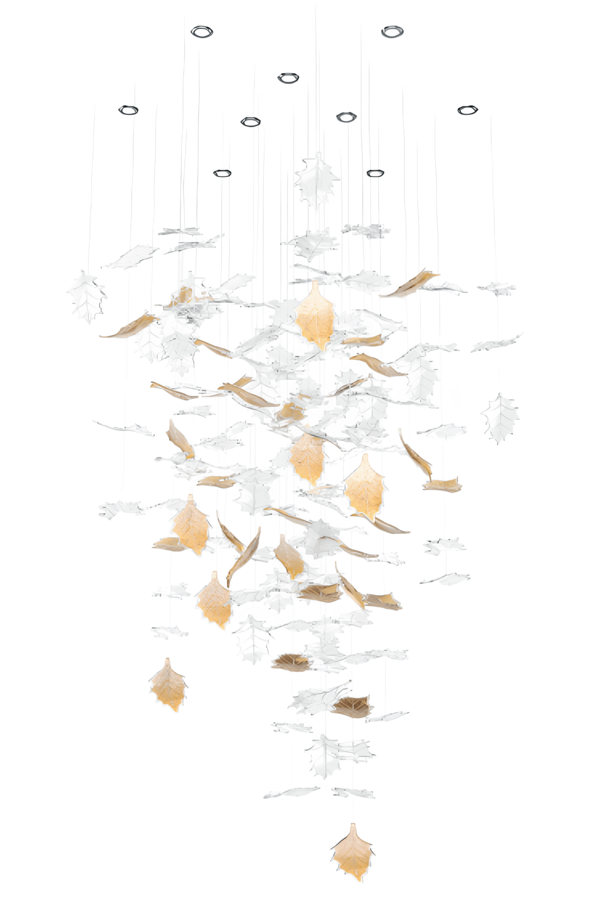 Holly Leaf 4 Cascade Art Crystal Chandelier, catalog view