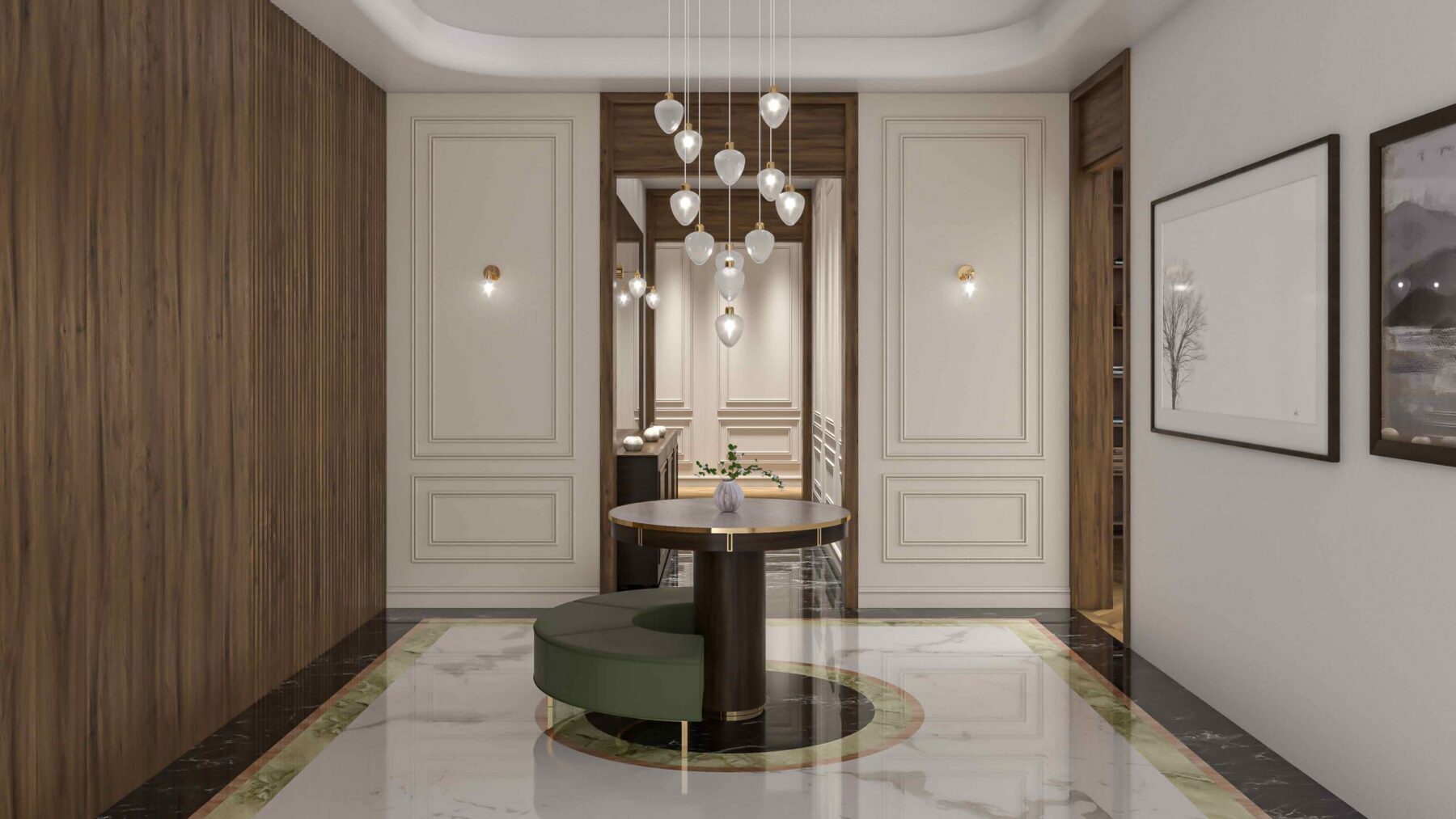 Amulet 7 Long Cascade Lighting Fixture, catalog view