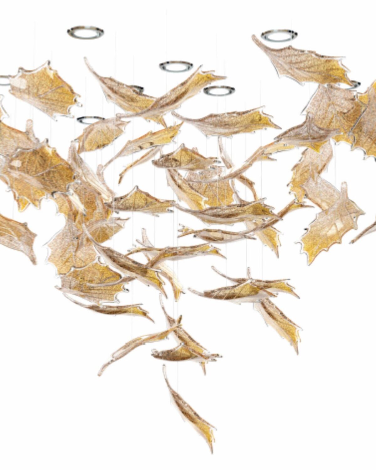 Holy leaf 5 large crystal ceiling ligting fixture