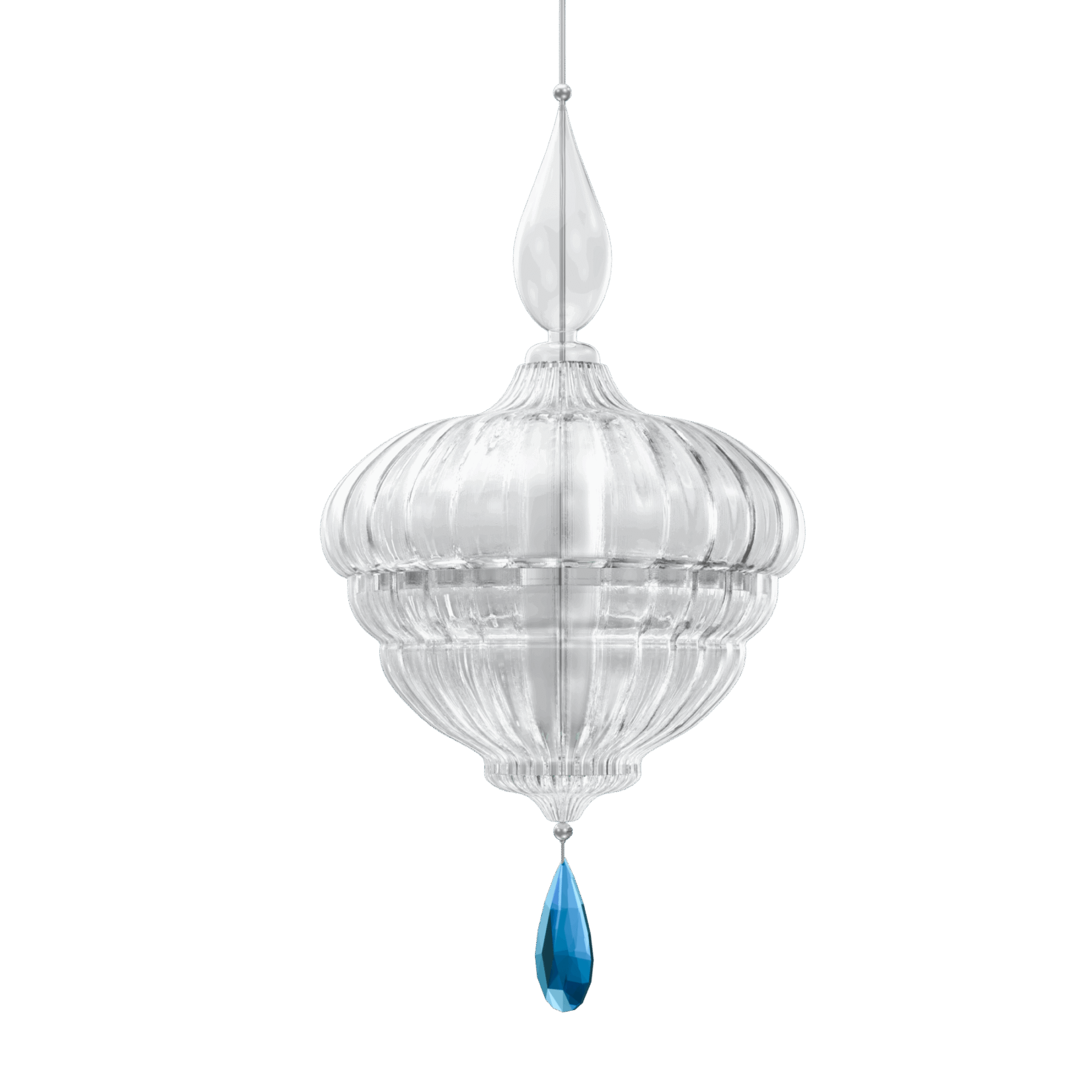 Crystal Lantern A Pendant with Blue Accent, catalog view