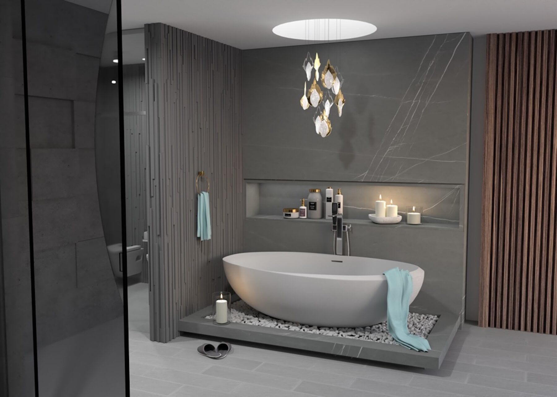FLAME 12 Cascade Crystal Chandelier, catalog view
