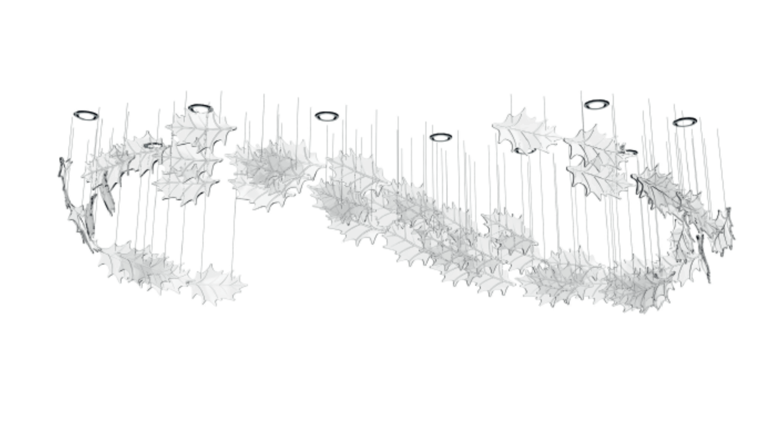Holly Leaf 6 Crystal Chandelier