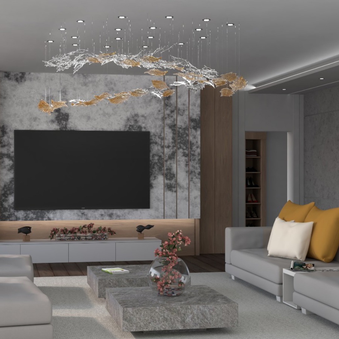 Holly Leaf 7 Crystal Ceiling Chandelier