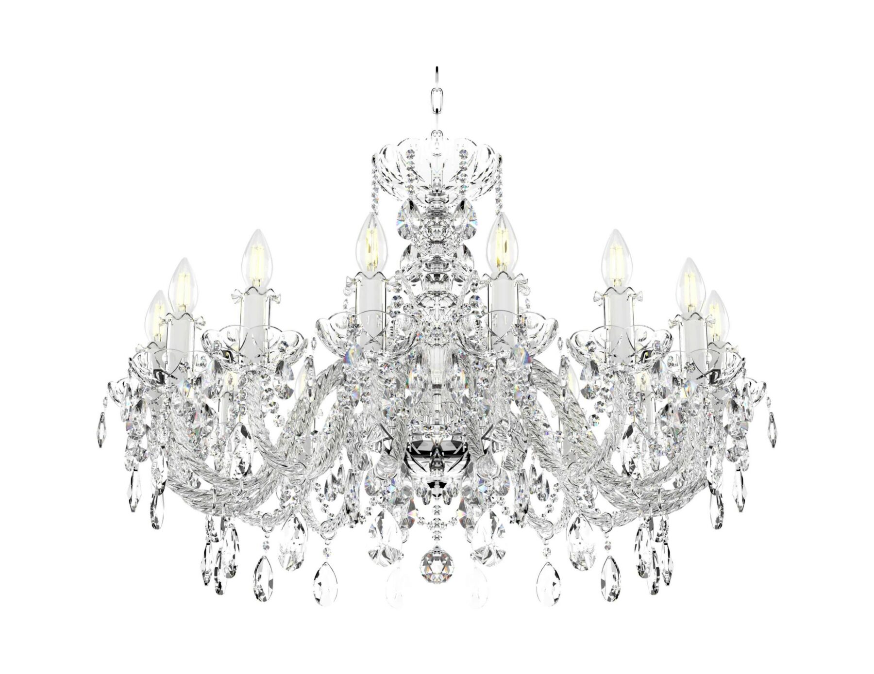 Everglow Classic Chandelier with gold and silver accent L100/16/02, catalog view