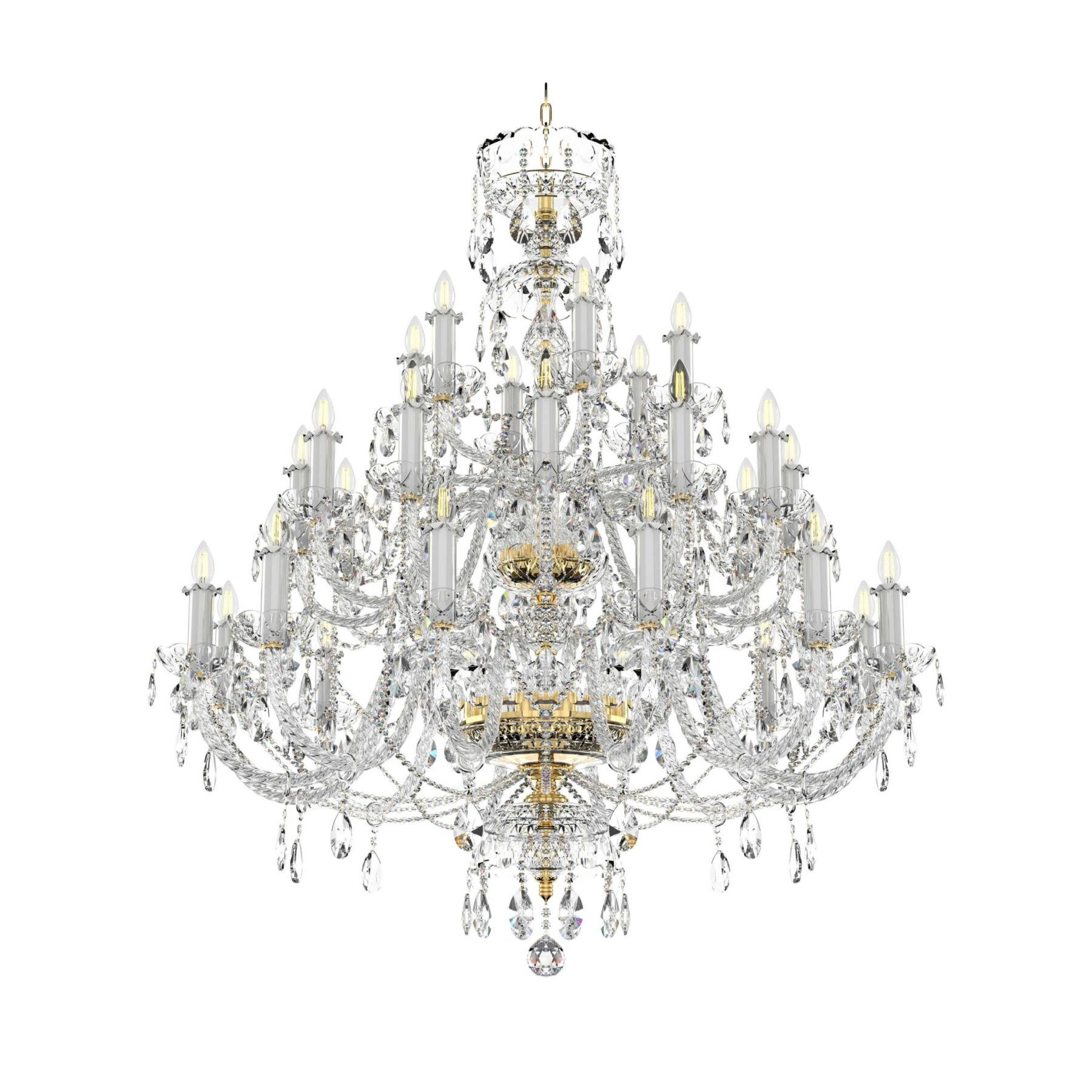 Everglow Classic Chandelier with gold and silver accent L100/30/02, catalog view