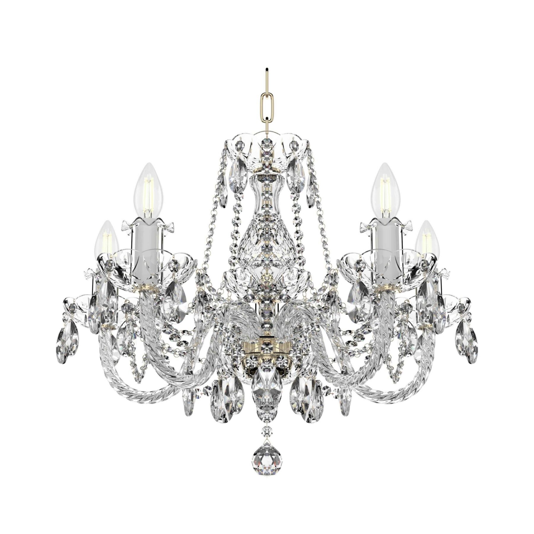 Everglow Classic Chandelier with gold and silver accent L100/5/02, catalog view