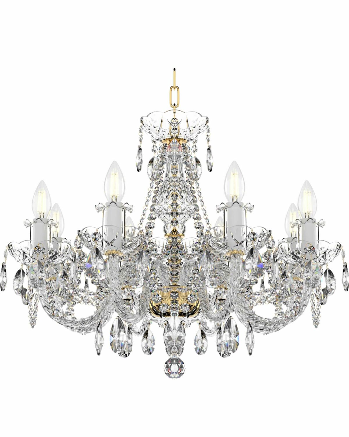 Everglow Classic Chandelier with gold and silver accent L100/8/02