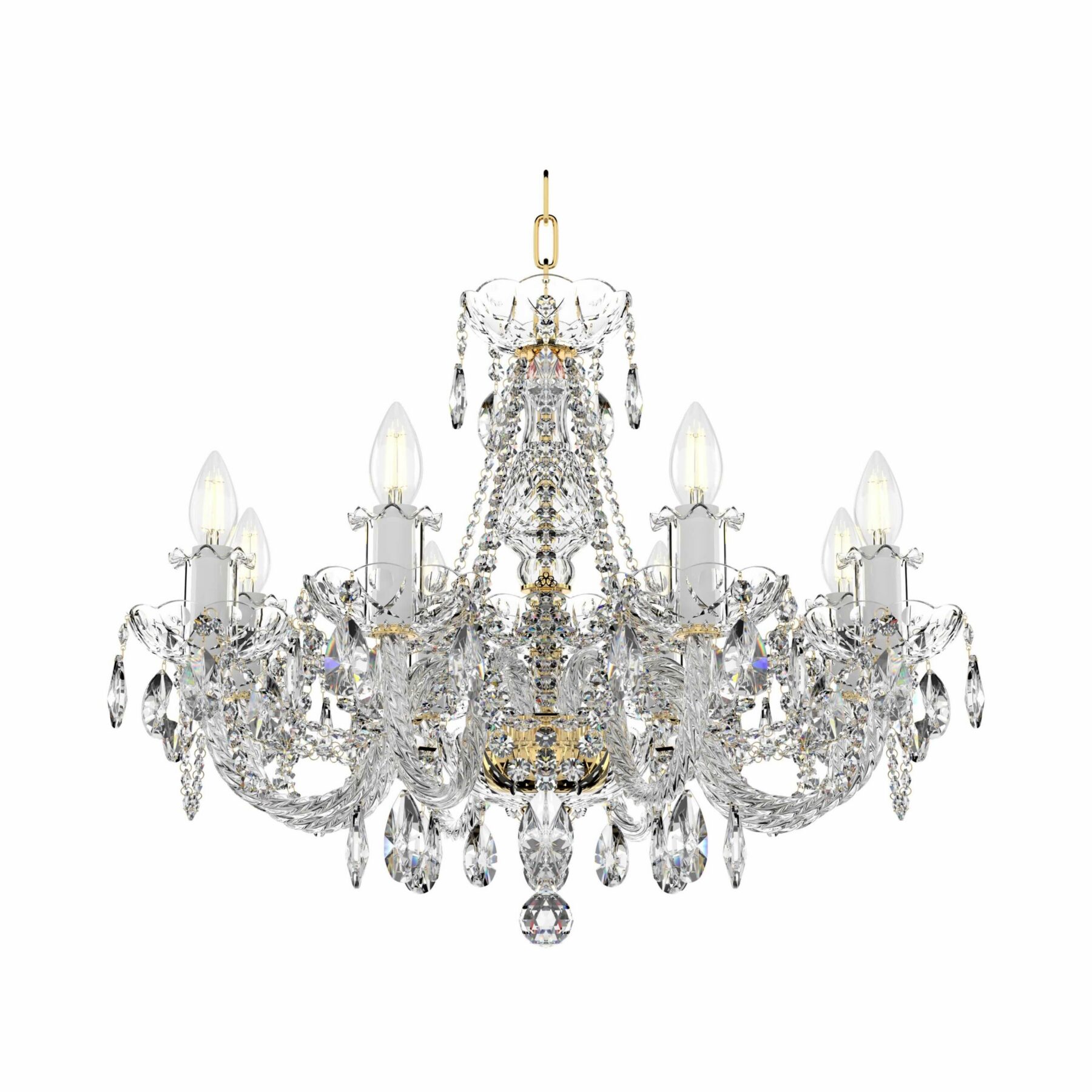 Everglow Classic Chandelier with gold and silver accent L100/8/02, catalog view