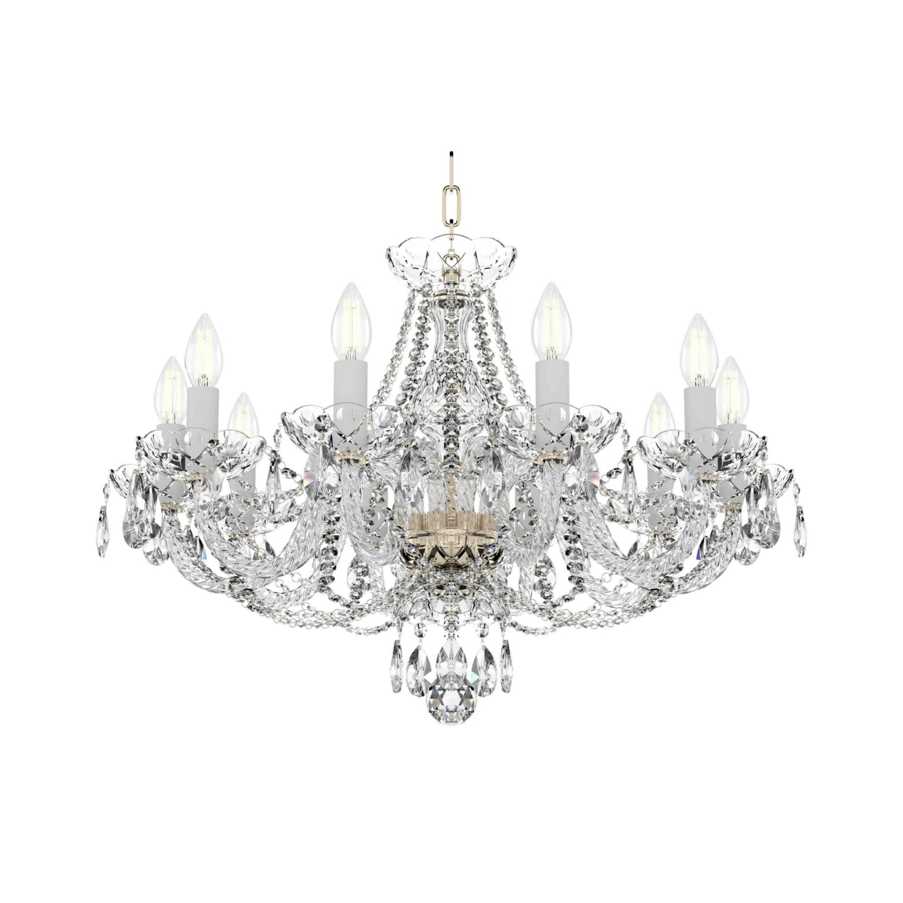 Luxurious Crystal Chandelier with 10-Light Elegant Design | Classic Ceiling Lighting Fixture L132/10/021, catalog view