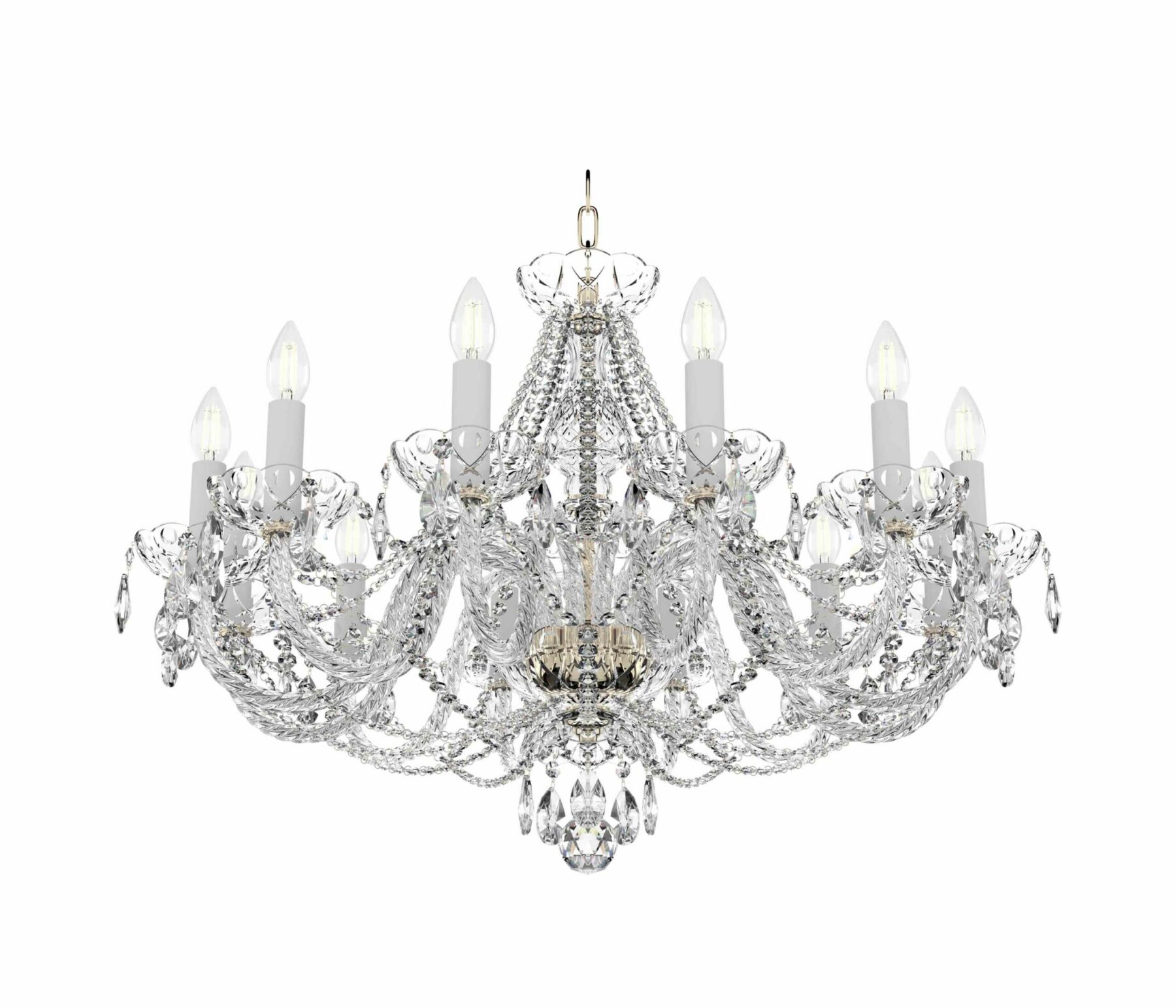Luxurious Crystal Chandelier with 10-Light Elegant Design | Classic Ceiling Lighting Fixture L132/12/021, catalog view