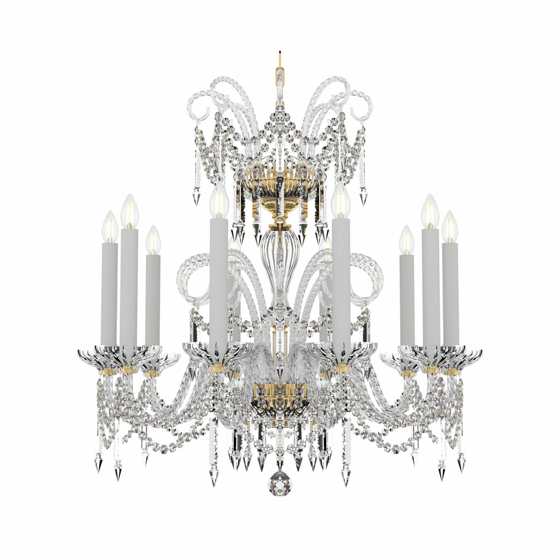 CELESTINE Luxury Crystal Chandelier with gold or silver finishes 10 lights L618/10/03F, catalog view