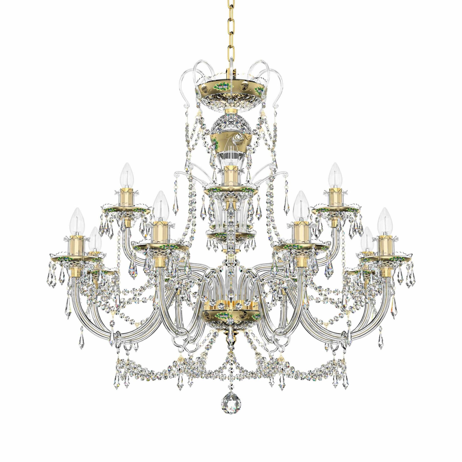 Gildoria Large Crystal Chandelier | Luxurious Gold & Crystal Lighting Fixture L650/12/03, catalog view