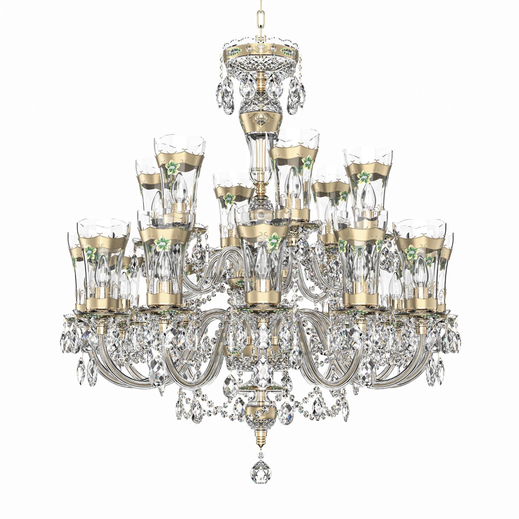 Gildoria Large Crystal Chandelier | Luxurious Gold & Crystal Lighting Fixture L651/18/01 T, catalog view