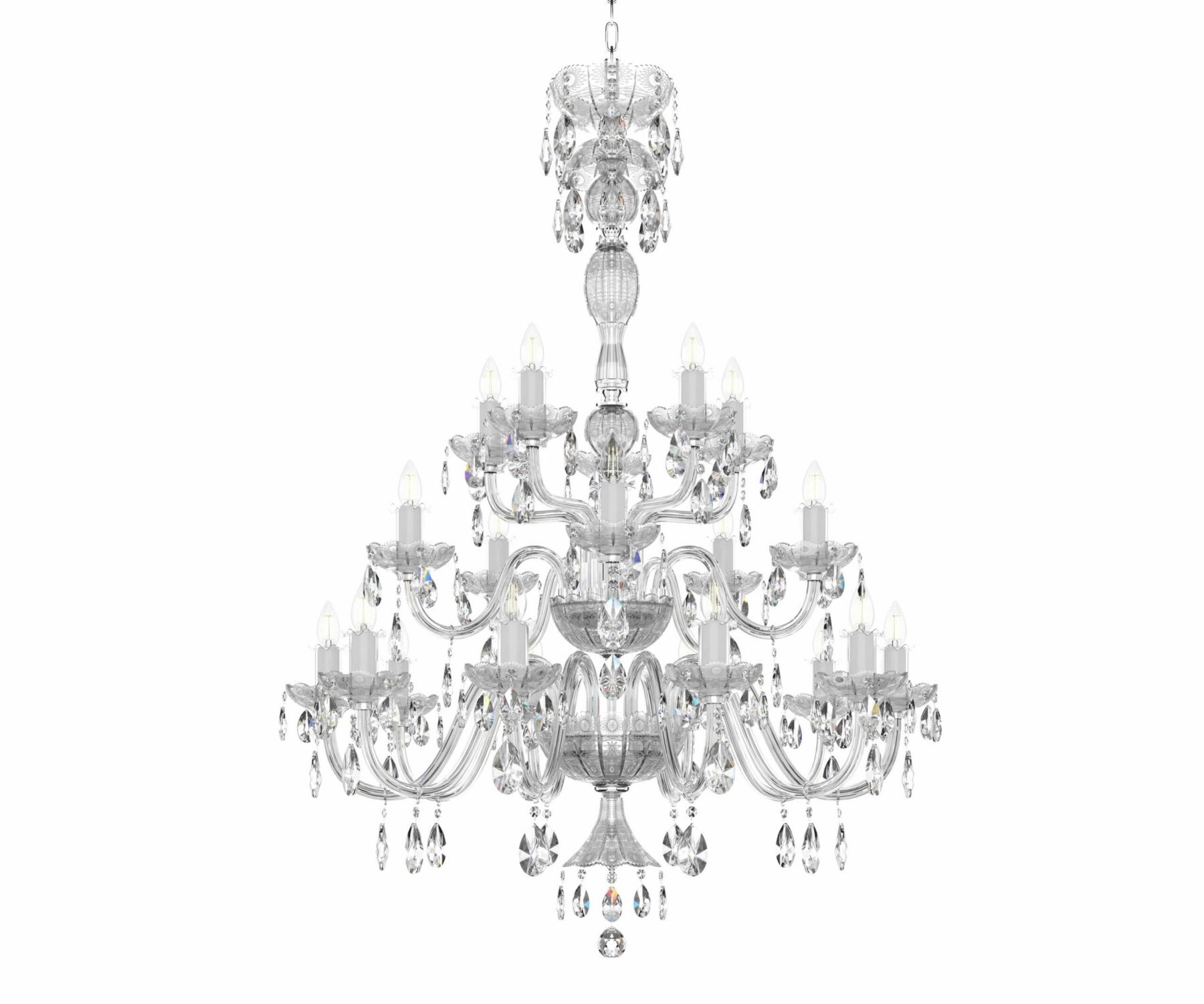 Elegant 20-Light Crystal Chandelier | Luxurious Silver and Gold Finish & Sparkling Lighting L680/20/02/M, catalog view