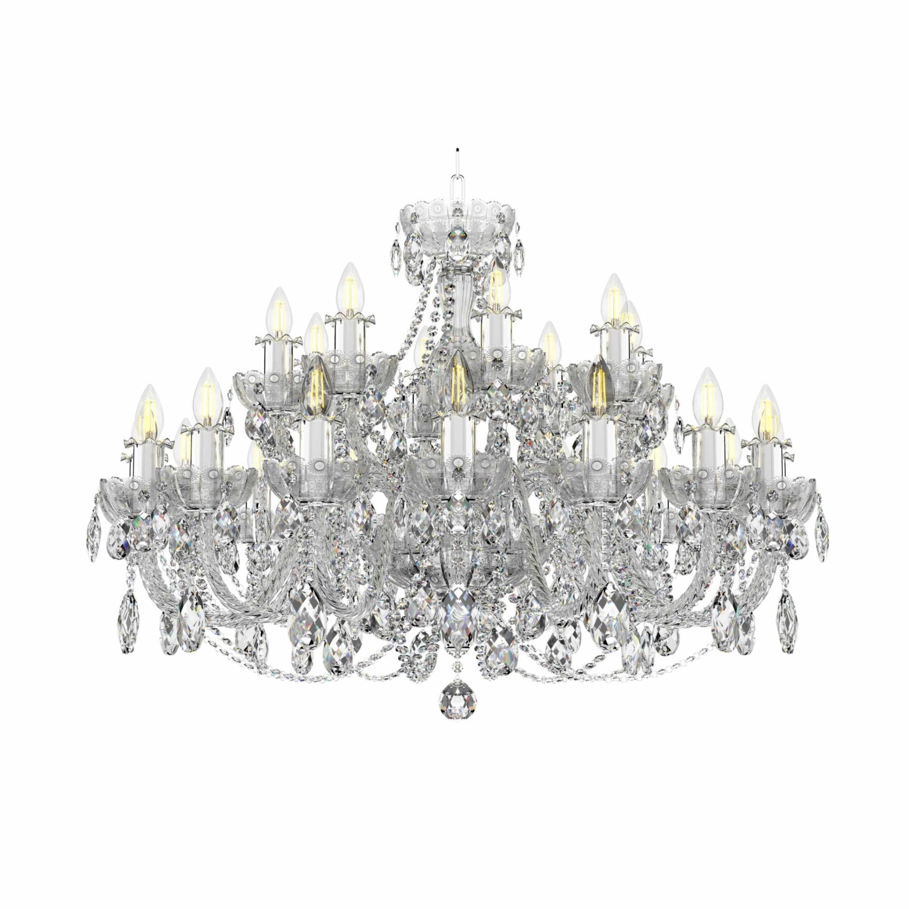 Elegant 24-Light Crystal Chandelier | Luxurious Silver and Gold Finish & Sparkling Lighting L692/16+8/01, catalog view